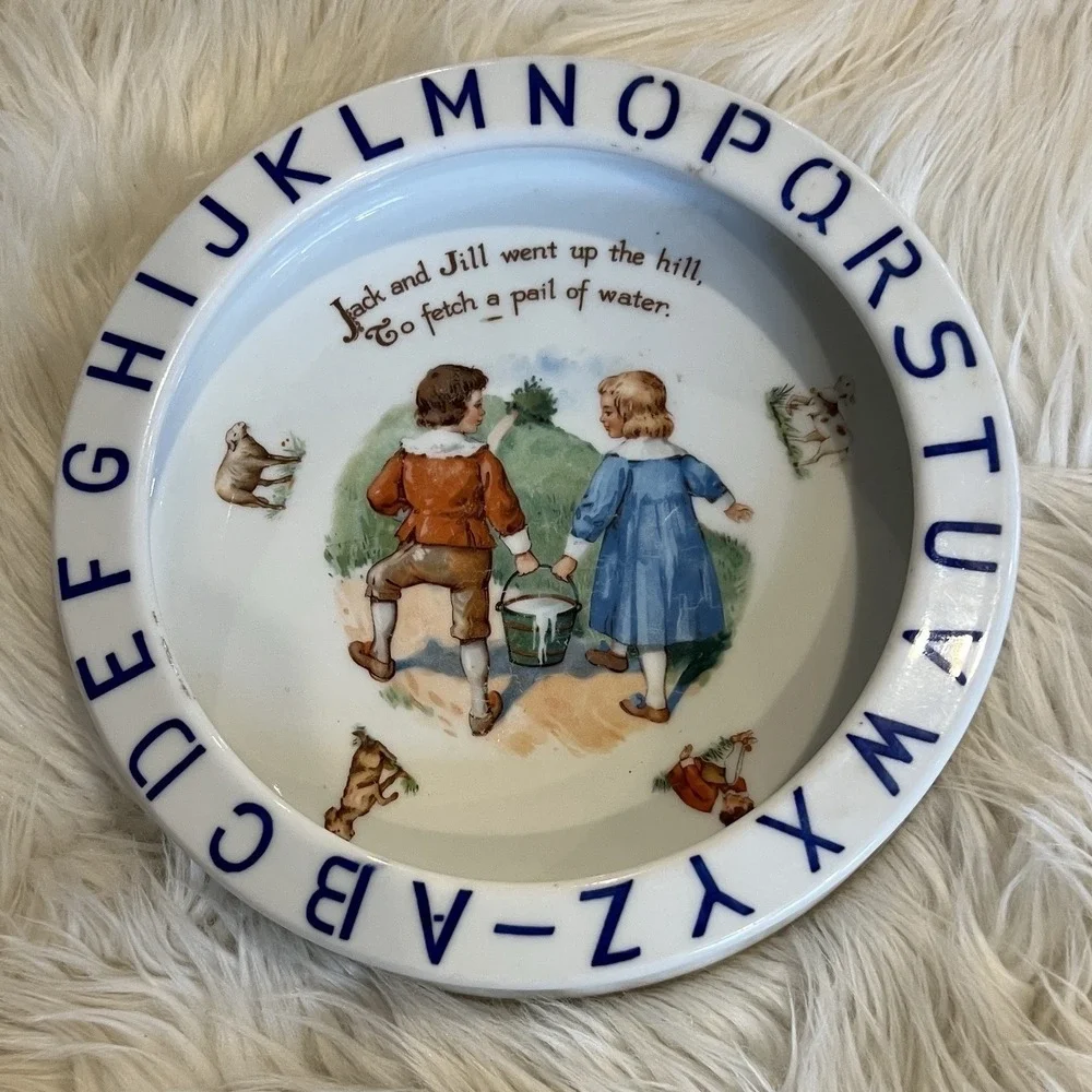 Jack and Jill Bavaria Schumann Nursery Rhyme ABC Baby Dish‎ Plate Vintage